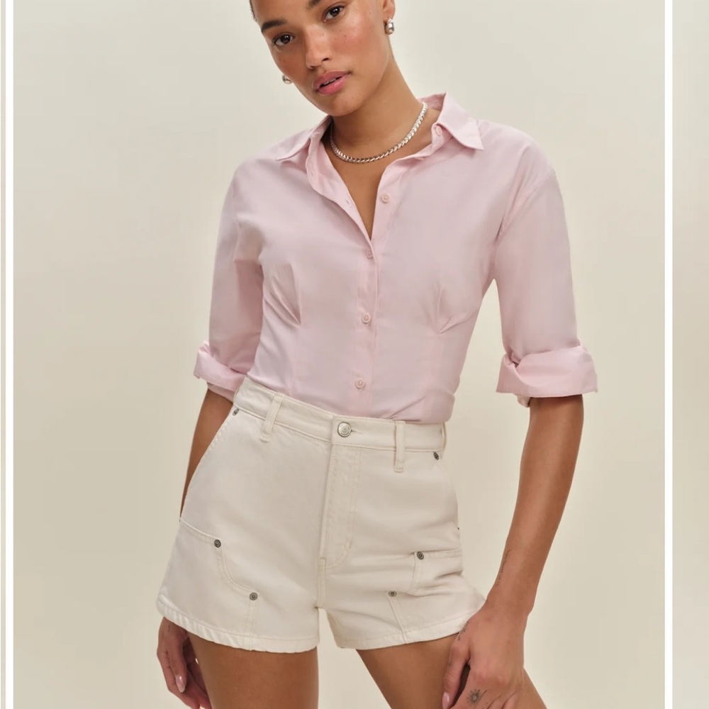 Reformation white High Waist Jean Shorts NWT